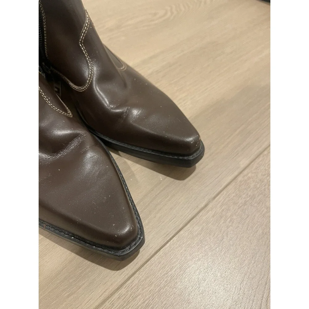 Women's Tommy Hilfiger cowgirl Star Ankle Western Booties SZ 9 Brown‎ Patriotic